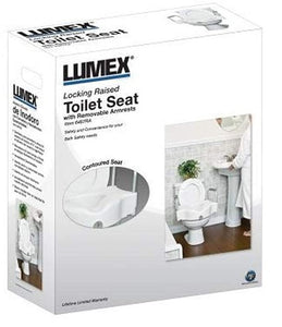 Raised Toilet Seat with Arms Locking